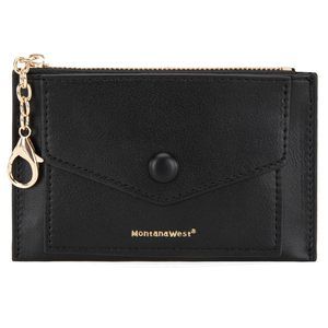 Slim RFID Blocking Credit Card Wallet for Women with Keychain and ID Slot🐞